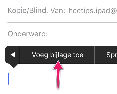 Invoegen bijlage in mail