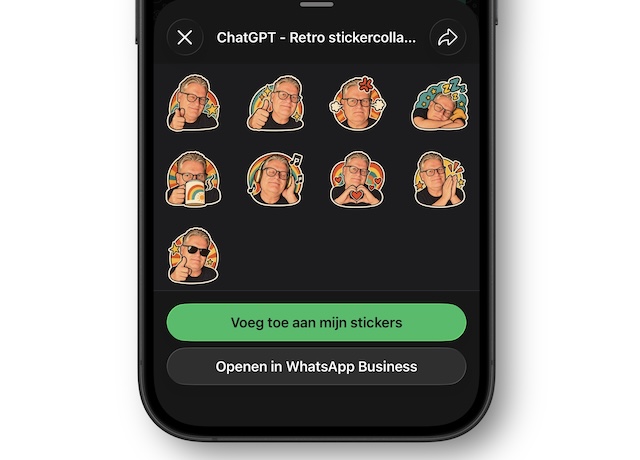 Stickers via ChatGPT voor iMessage en WhatsApp