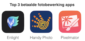 top 3 betaalde fotobewerking apps