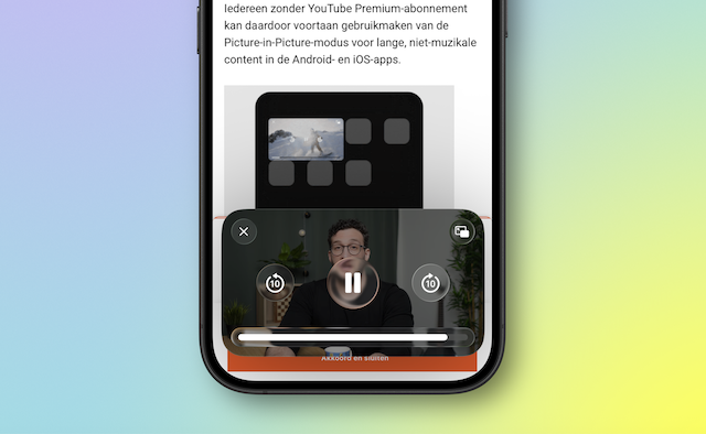 Youtube picture in picture scherm